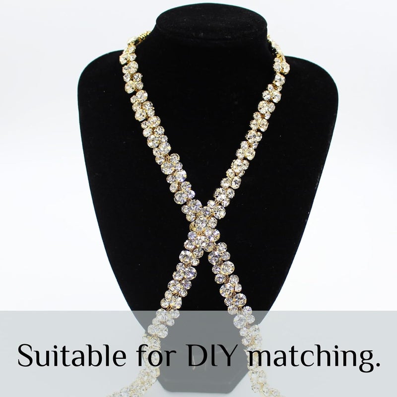 PEARLY JUN 1 Yard Rhinestone Trim Chain Gold Applique Stringing Ribbon DIY Jewelry Wedding Party Bracelets Craft Bridal Bouquets Embellishment Accessories - Image 5
